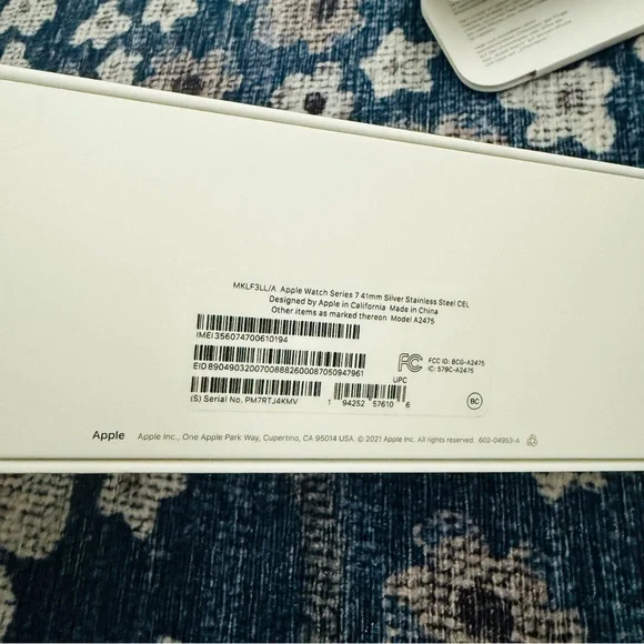 🆕 IN BOX! Apple Watch Series 7 stainless steel 41MM with midnight leather band - Picture 7 of 12